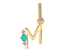 Green Onyx & White Topaz Alphabet M Pendant GRO-RDA-39.
