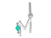 Green Onyx & White Topaz Alphabet M Pendant GRO-RDA-39.