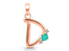 Green Onyx & White Topaz Alphabet D Pendant GRO-RDA-4.