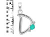Green Onyx & White Topaz Alphabet D Pendant GRO-RDA-4.