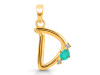 Green Onyx & White Topaz Alphabet D Pendant GRO-RDA-4.