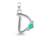 Green Onyx & White Topaz Alphabet D Pendant GRO-RDA-4.