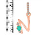 Green Onyx & White Topaz Alphabet N Pendant GRO-RDA-40.