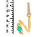 Green Onyx & White Topaz Alphabet N Pendant GRO-RDA-40.