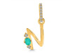 Green Onyx & White Topaz Alphabet N Pendant GRO-RDA-40.