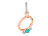 Green Onyx & White Topaz Alphabet O Pendant GRO-RDA-41.