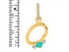 Green Onyx & White Topaz Alphabet O Pendant GRO-RDA-41.