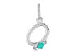 Green Onyx & White Topaz Alphabet O Pendant GRO-RDA-41.