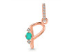 Green Onyx & White Topaz Alphabet P Pendant GRO-RDA-42.