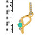 Green Onyx & White Topaz Alphabet P Pendant GRO-RDA-42.