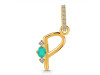 Green Onyx & White Topaz Alphabet P Pendant GRO-RDA-42.