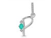 Green Onyx & White Topaz Alphabet P Pendant GRO-RDA-42.