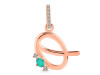Green Onyx & White Topaz Alphabet Q Pendant GRO-RDA-43.
