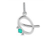 Green Onyx & White Topaz Alphabet Q Pendant GRO-RDA-43.