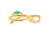 Green Onyx & White Topaz Alphabet Q Pendant GRO-RDA-43.