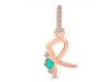 Green Onyx & White Topaz Alphabet R Pendant GRO-RDA-44.