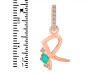 Green Onyx & White Topaz Alphabet R Pendant GRO-RDA-44.