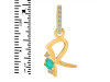 Green Onyx & White Topaz Alphabet R Pendant GRO-RDA-44.