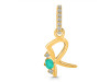 Green Onyx & White Topaz Alphabet R Pendant GRO-RDA-44.