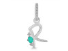 Green Onyx & White Topaz Alphabet R Pendant GRO-RDA-44.