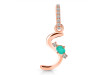 Green Onyx & White Topaz Alphabet S Pendant GRO-RDA-45.