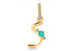 Green Onyx & White Topaz Alphabet S Pendant GRO-RDA-45.