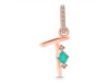 Green Onyx & White Topaz Alphabet T Pendant GRO-RDA-46.