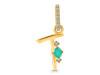 Green Onyx & White Topaz Alphabet T Pendant GRO-RDA-46.