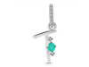 Green Onyx & White Topaz Alphabet T Pendant GRO-RDA-46.