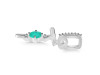 Green Onyx & White Topaz Alphabet T Pendant GRO-RDA-46.
