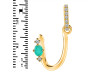 Green Onyx & White Topaz Alphabet U Pendant GRO-RDA-47.