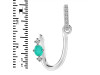 Green Onyx & White Topaz Alphabet U Pendant GRO-RDA-47.