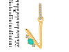 Green Onyx & White Topaz Alphabet V Pendant GRO-RDA-48.