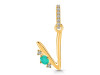 Green Onyx & White Topaz Alphabet V Pendant GRO-RDA-48.