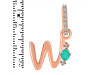 Green Onyx & White Topaz Alphabet W Pendant GRO-RDA-49.