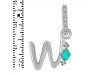 Green Onyx & White Topaz Alphabet W Pendant GRO-RDA-49.