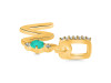 Green Onyx & White Topaz Alphabet W Pendant GRO-RDA-49.