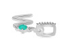 Green Onyx & White Topaz Alphabet W Pendant GRO-RDA-49.