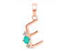 Green Onyx & White Topaz Alphabet E Pendant GRO-RDA-5.