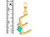 Green Onyx & White Topaz Alphabet E Pendant GRO-RDA-5.