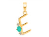 Green Onyx & White Topaz Alphabet E Pendant GRO-RDA-5.