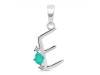 Green Onyx & White Topaz Alphabet E Pendant GRO-RDA-5.