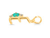 Green Onyx & White Topaz Alphabet E Pendant GRO-RDA-5.