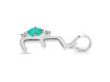 Green Onyx & White Topaz Alphabet E Pendant GRO-RDA-5.
