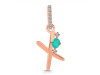 Green Onyx & White Topaz Alphabet X Pendant GRO-RDA-50.