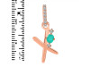 Green Onyx & White Topaz Alphabet X Pendant GRO-RDA-50.