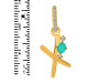Green Onyx & White Topaz Alphabet X Pendant GRO-RDA-50.
