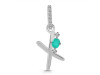 Green Onyx & White Topaz Alphabet X Pendant GRO-RDA-50.