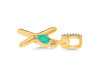 Green Onyx & White Topaz Alphabet X Pendant GRO-RDA-50.