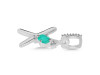 Green Onyx & White Topaz Alphabet X Pendant GRO-RDA-50.
